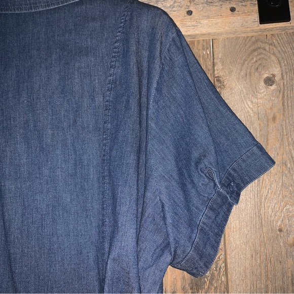 Women’s 16 BROOKE SHIELDS Denim Dress Full Button Belted Pockets Collared EXC - Picture 8 of 16